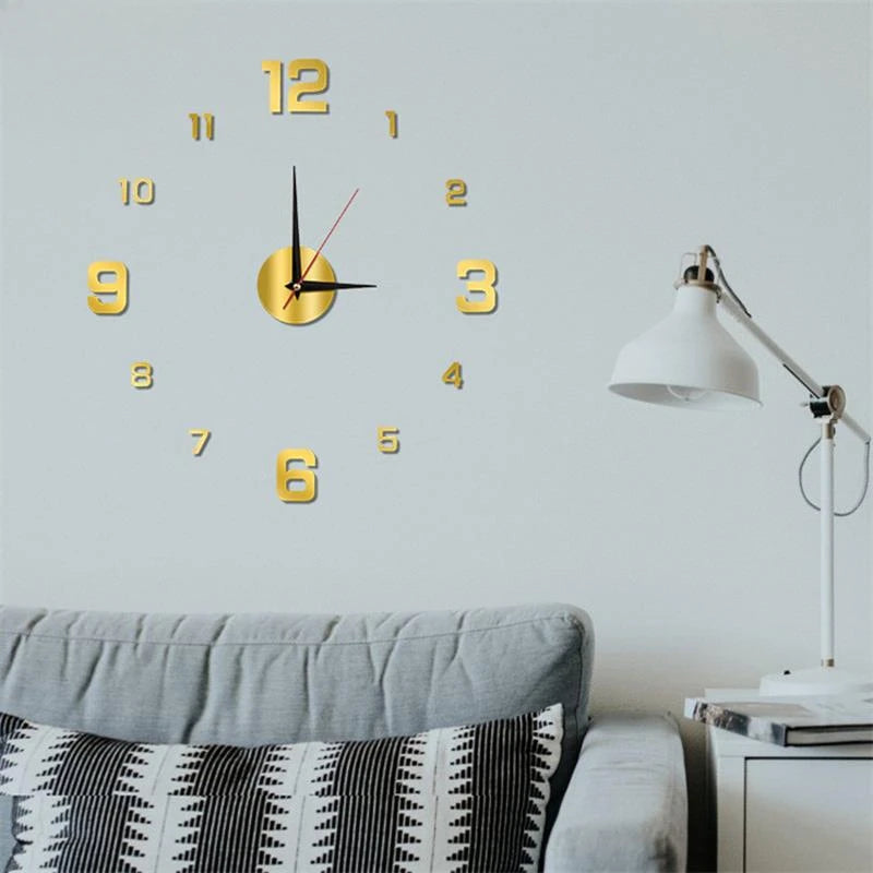 Creative Frameless DIY Wall Clock Wall Decoration Home Silent Clock Living Room