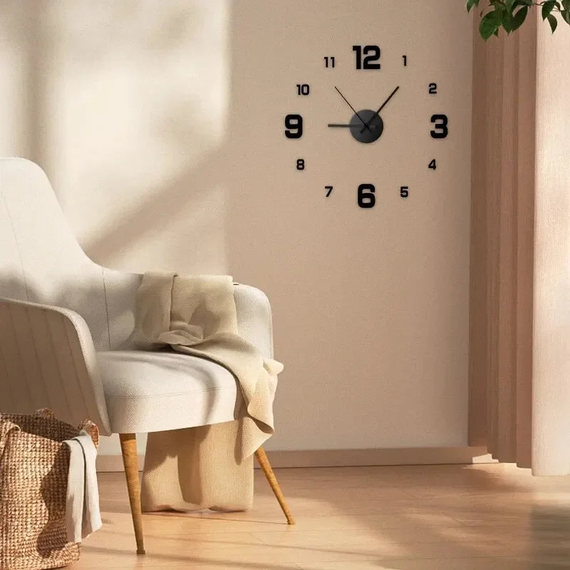 Creative Frameless DIY Wall Clock Wall Decoration Home Silent Clock Living Room