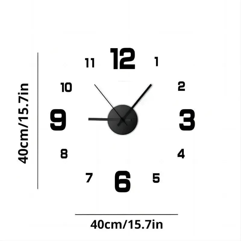 Creative Frameless DIY Wall Clock Wall Decoration Home Silent Clock Living Room