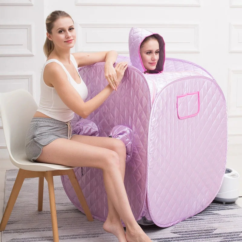 Portable Steam Sauna 2 Person Home Spa With 2.6L Steamer Remote Control for Detox