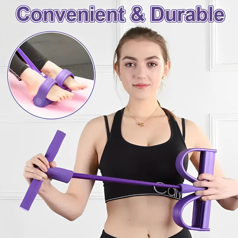 Four-Tube Pedal Tensioner Multi-Functional Household Fitness Equipment Elastic Band Tension Rope